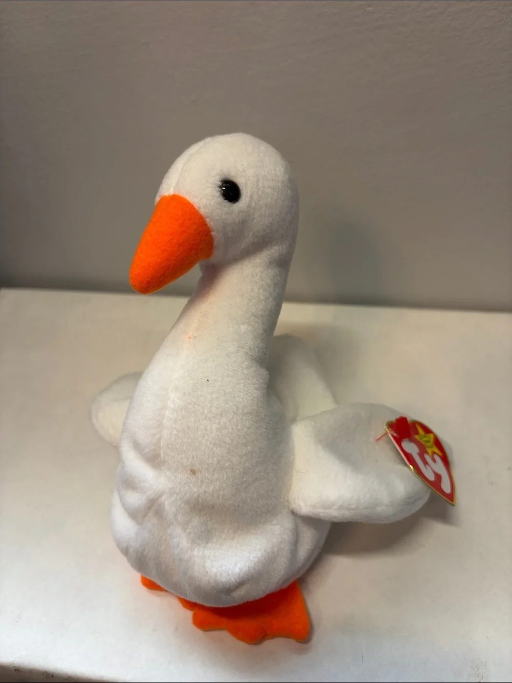 NWT Ty Gracie the Swan Beanie Baby Plush with Orange Beak & Feet